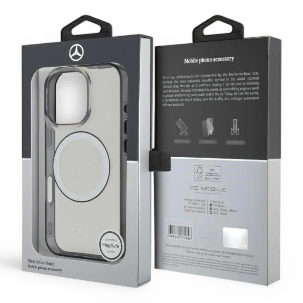 Mercedes-benz Mb Hc MagSafe Transparent Pc/tpu W/ Black Ring Clear iPhone 16 Pro