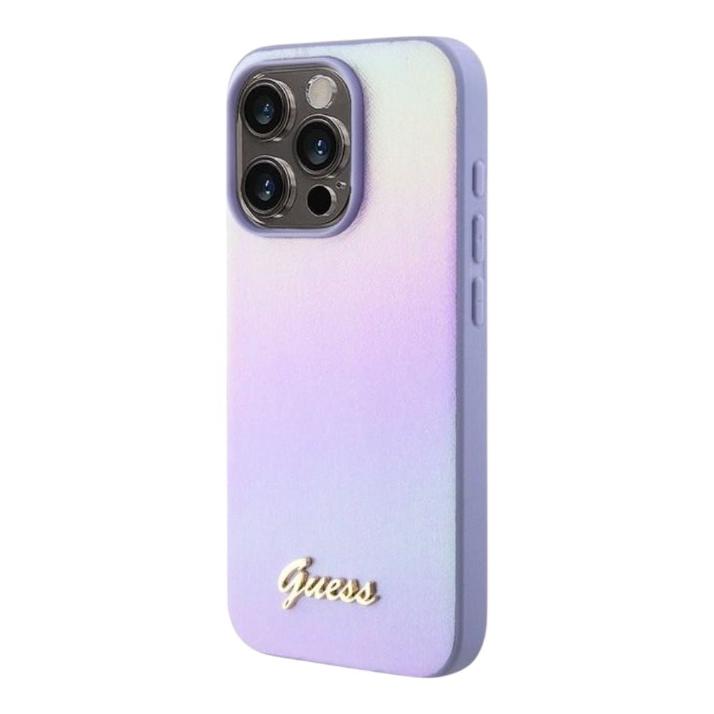 Estuche GUESS Pu Saffiano Iridescent Script iPhone 15 Pro Max Color Morado