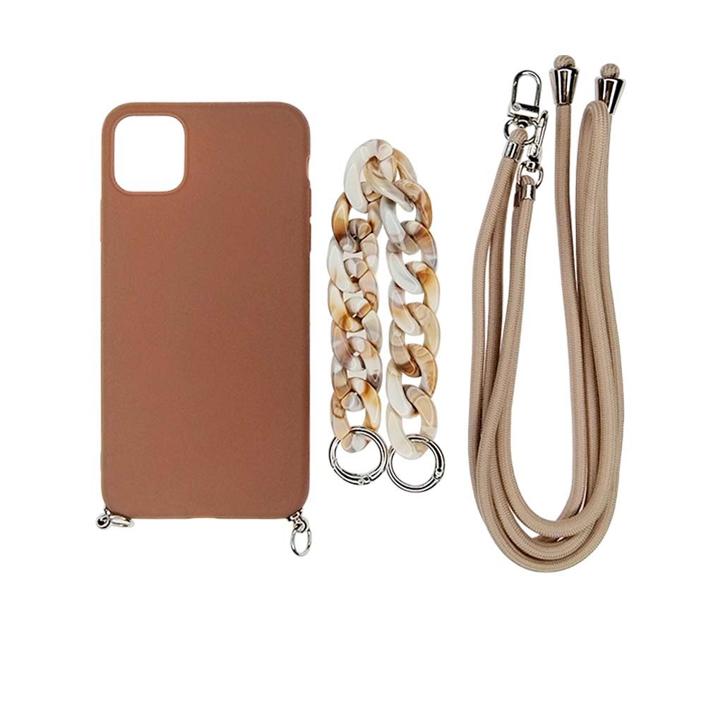 Estuche El Rey Strap iPhone 11 Strap de Mano + Strap Hombro Color Beige