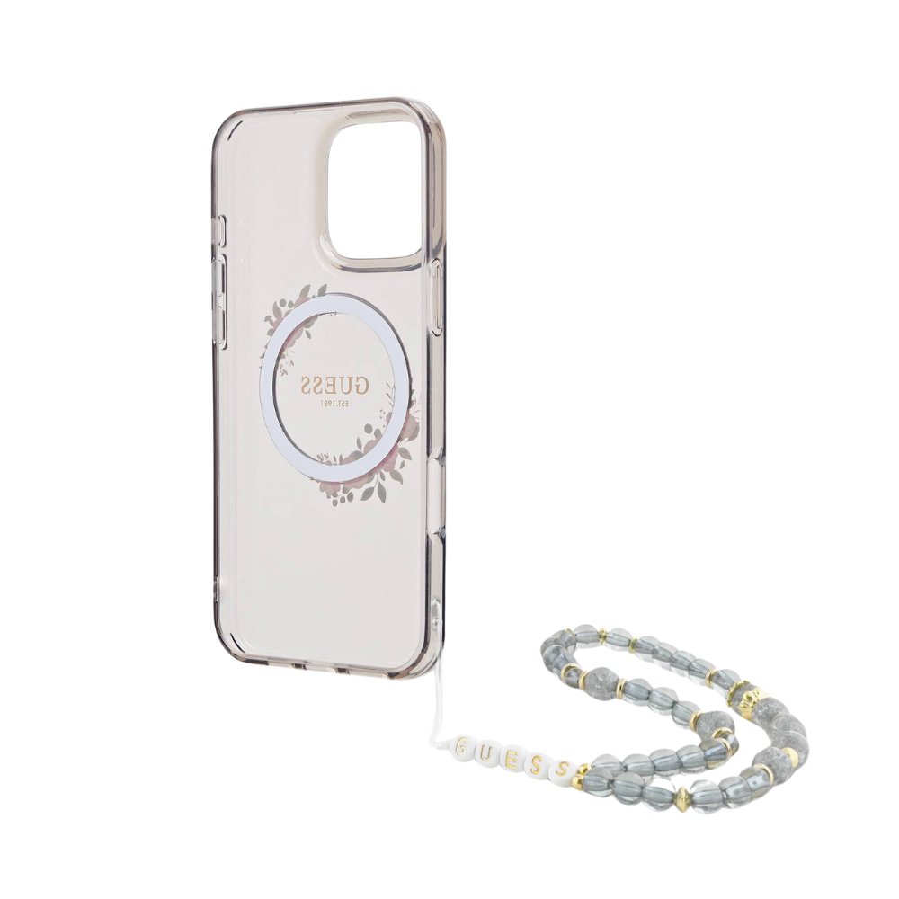 Estuche GUESS Hc MagSafe para iPhone 16 Pro con Charm Strap Rosa — foto 3