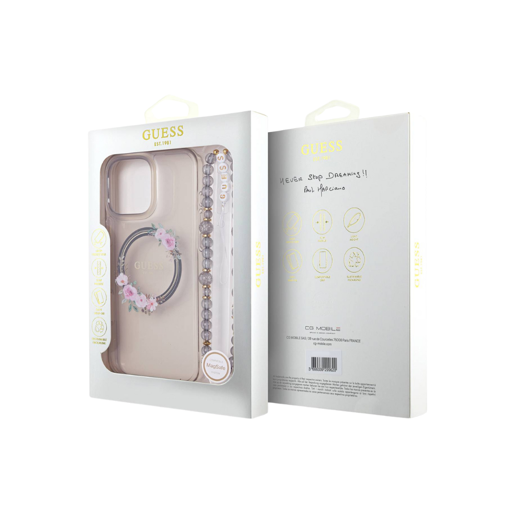 Estuche GUESS Hc MagSafe para iPhone 16 Pro con Charm Strap Rosa — foto 5