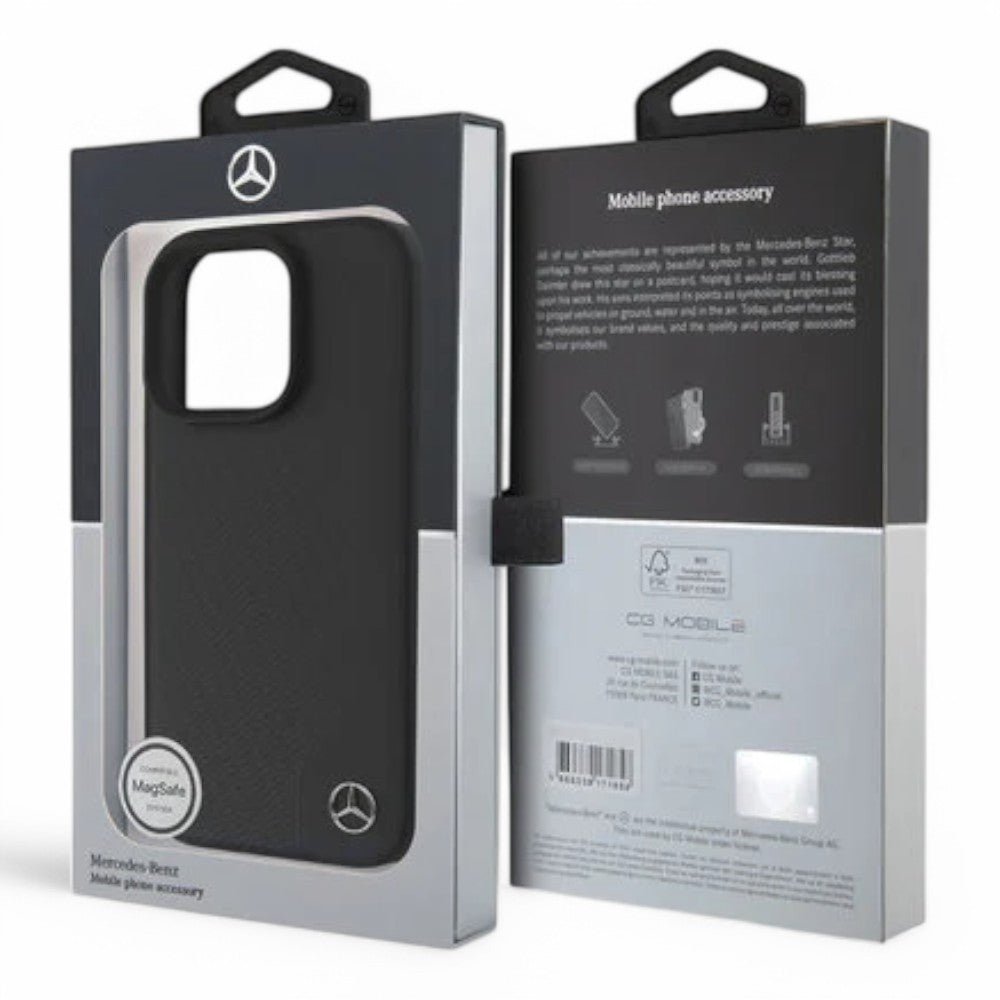 Mercedes-benz Mb Hc MagSafe Wood Imitation Leather Black iPhone 16 Pro