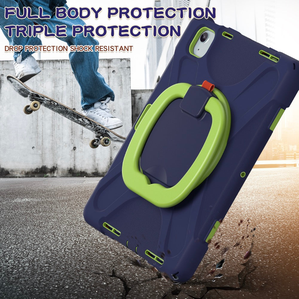 Estuche Pirate B Series Modelo iPad Air 11 2024 Color Azul Marino / Verde con Strap — foto 6
