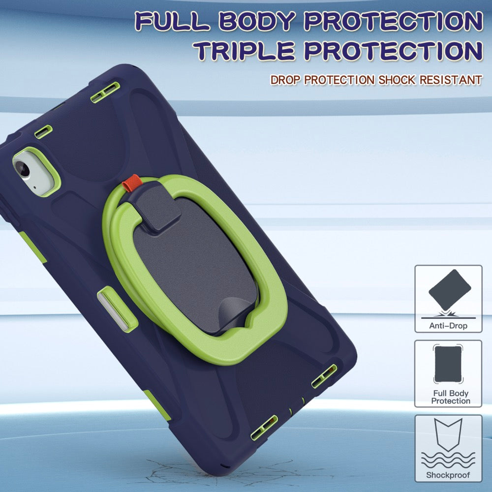 Estuche Pirate B Series Modelo iPad Air 11 2024 Color Azul Marino / Verde con Strap — foto 7
