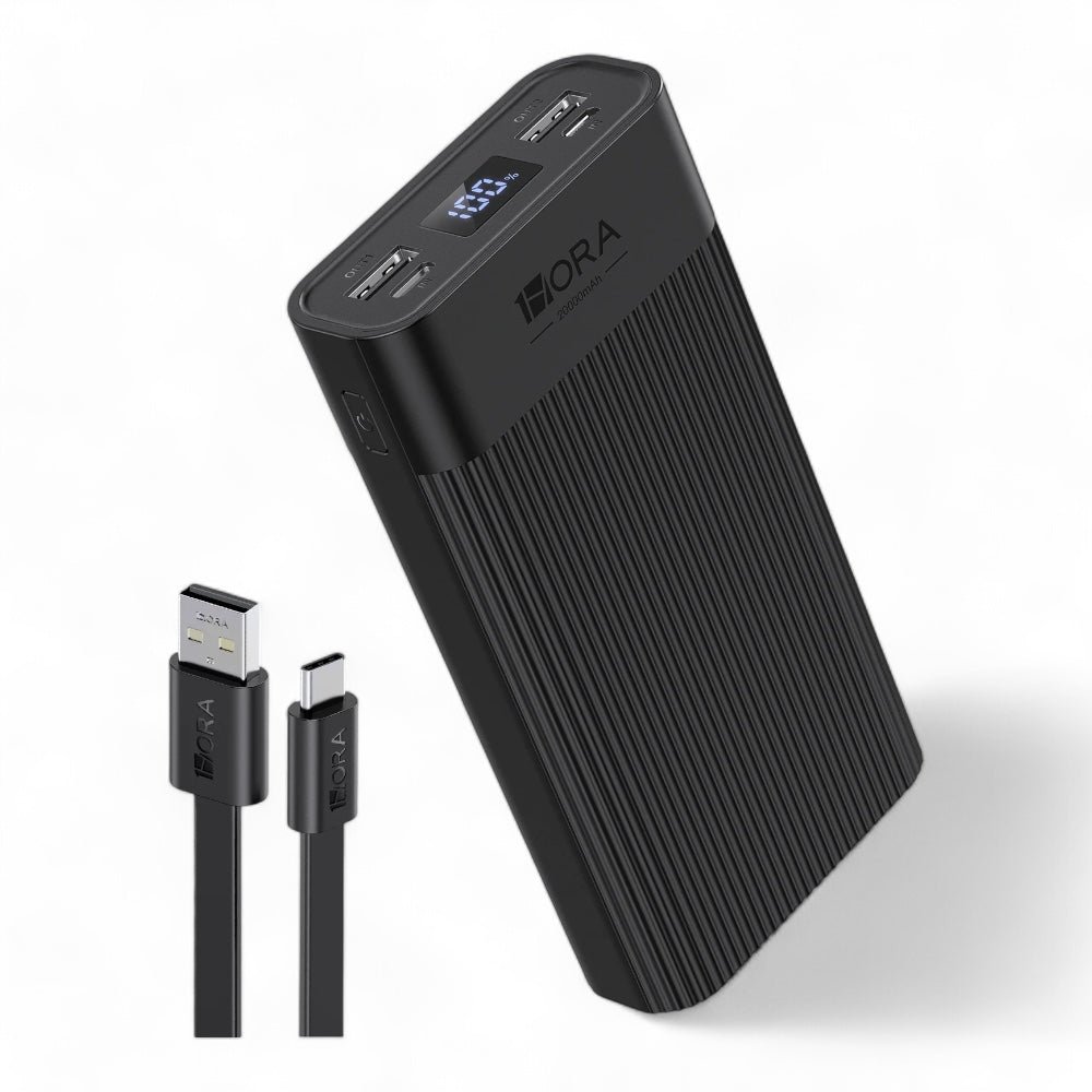 Batería 1hora Carga Rápida 2 Puertos USB 2 Type C 20000mah Negro Gar117