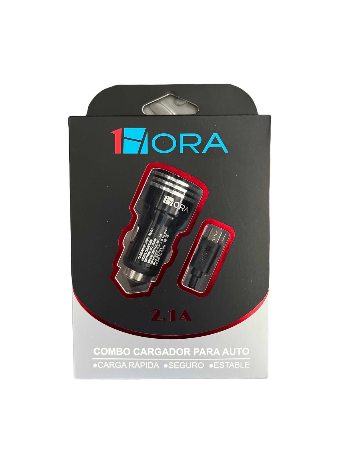 Cargador 1hora Carro de con Micro USB V8 para Color Negro