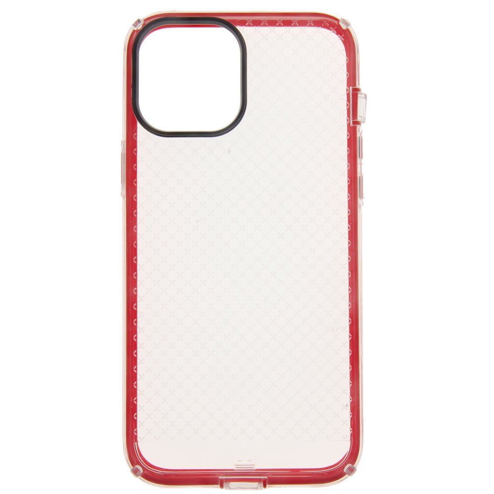 Estuche Protección El Rey Anigma Caidas de 2 10 Mts Apple iPhone 12 Pro Max Color Rojo / Transparente