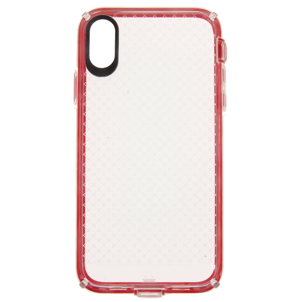 Estuche Protección El Rey Anigma Caidas de 2 10 Mts Apple iPhone Xs Max Color Rojo / Transparente