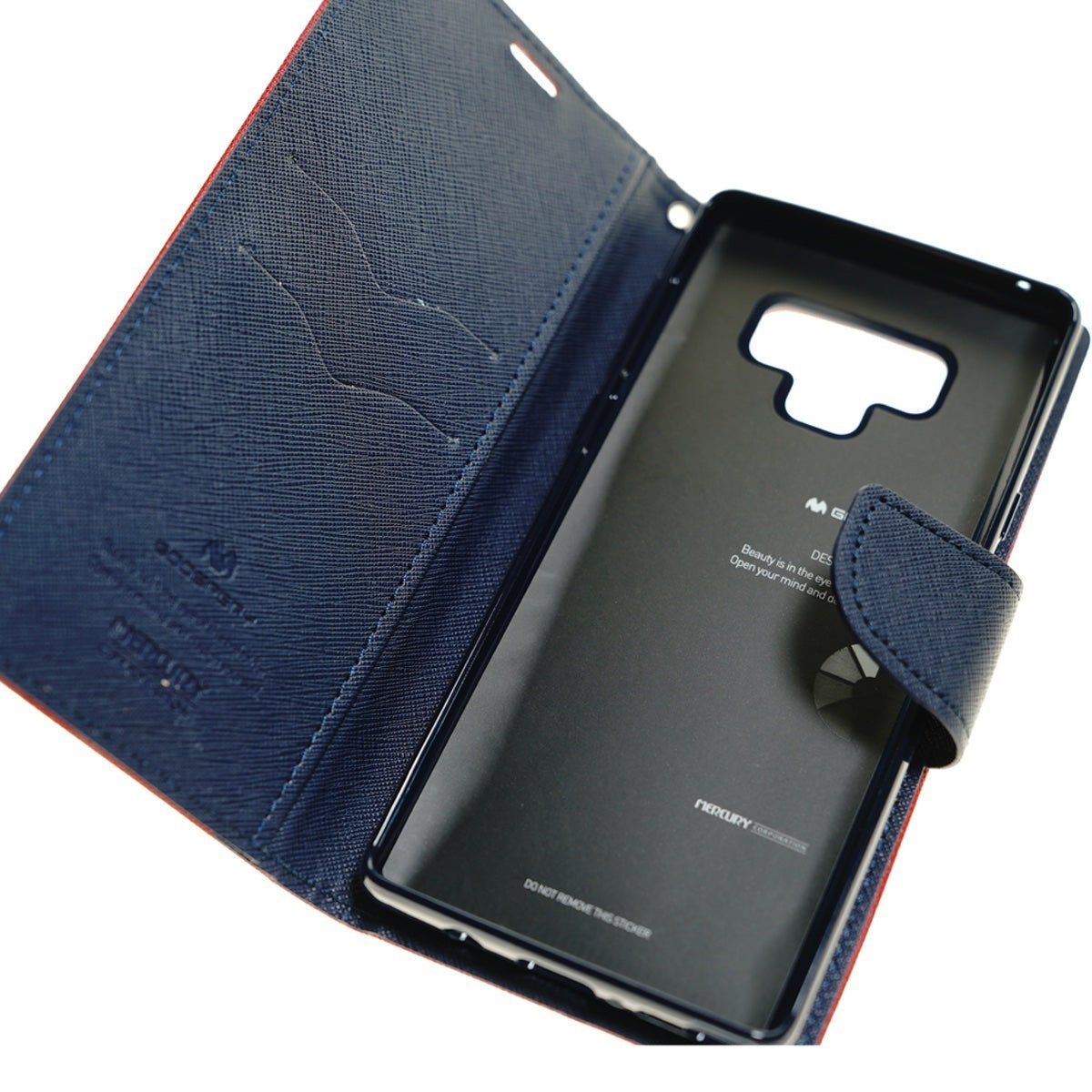 Estuche Carteras Goospery Fancy Diary Apple iPhone Xs Max Color Rojo / Azul Marino — foto 3