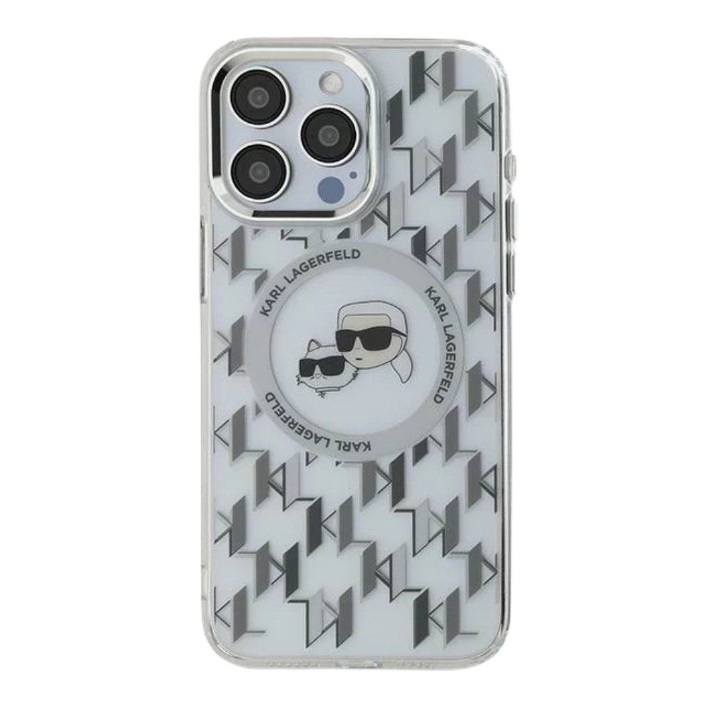 Estuche Karl Lagerfeld Hc MagSafe Iml Metal Monogram Kc Heads Transparent iPhone 16 Pro Max