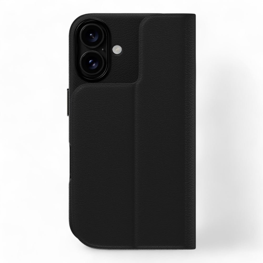 Estuche SwitchEasy Folio iPhone 16 Plus Card Folio M Leather Flip Phone Case With Stand Color Negro