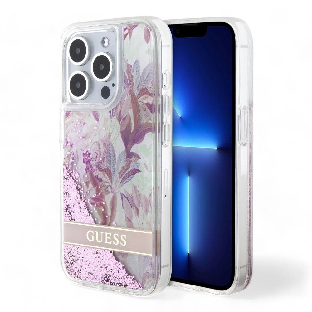 Estuche GUESS Hard Case iPhone 15 Pro - Glitter Flower