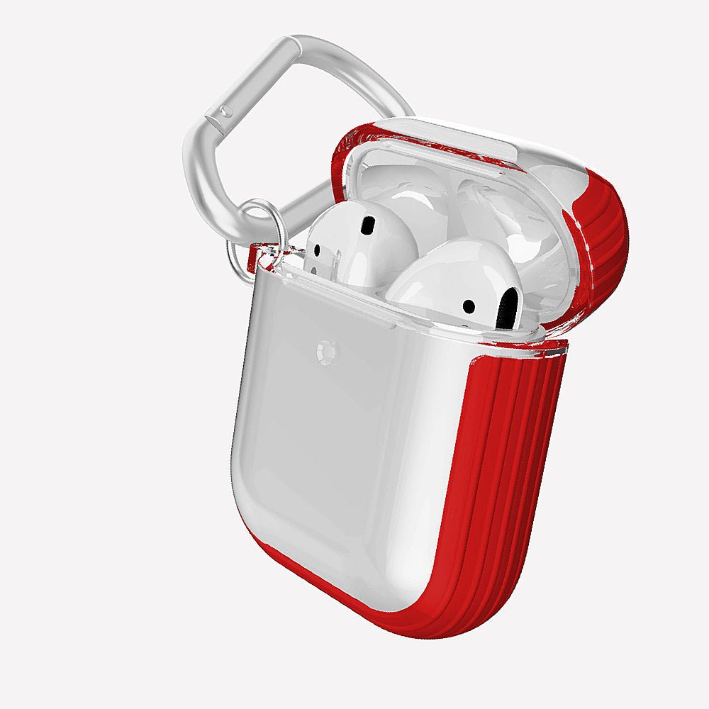 Estuche Protección Xdoria Defense Clear For AirPods 1 / 2 Apple Gen 1 , Gen 2 Color Rojo