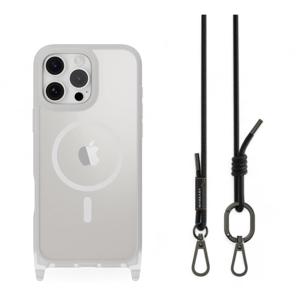 Estuche MagEasy Roam iPhone 16 Pro Roam M Shockproof Protective Case With Lanyard Color Transparente/negro