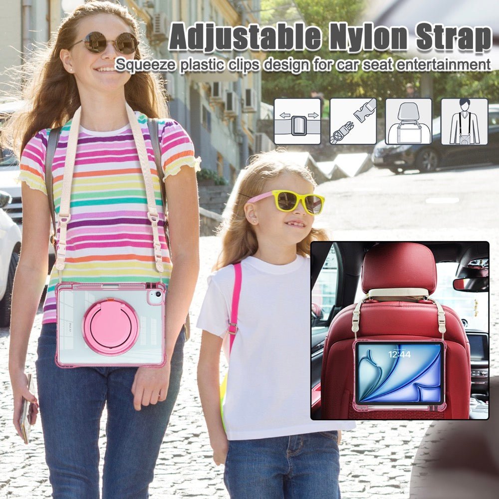 Estuche Transparent B Series Modelo iPad Air 11 2024 Color Fucsia con Strap — foto 4