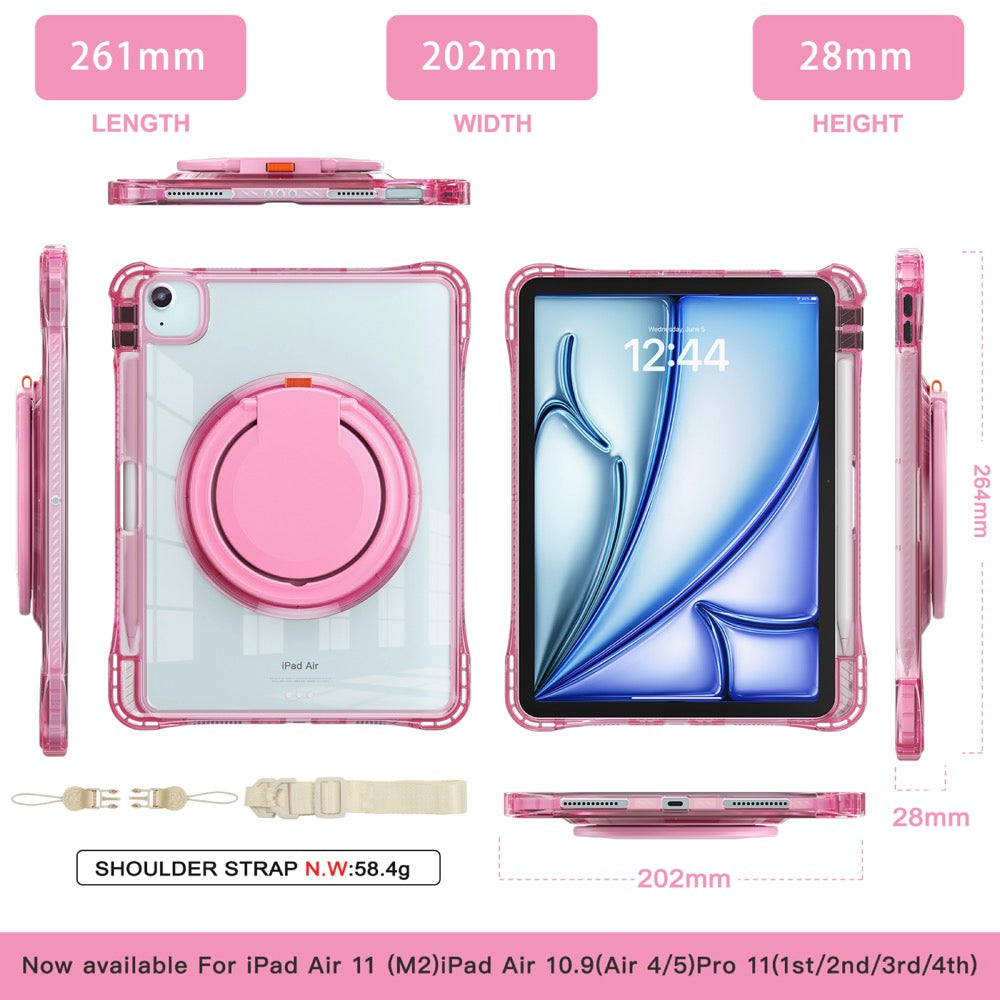 Estuche Transparent B Series Modelo iPad Air 11 2024 Color Fucsia con Strap — foto 6
