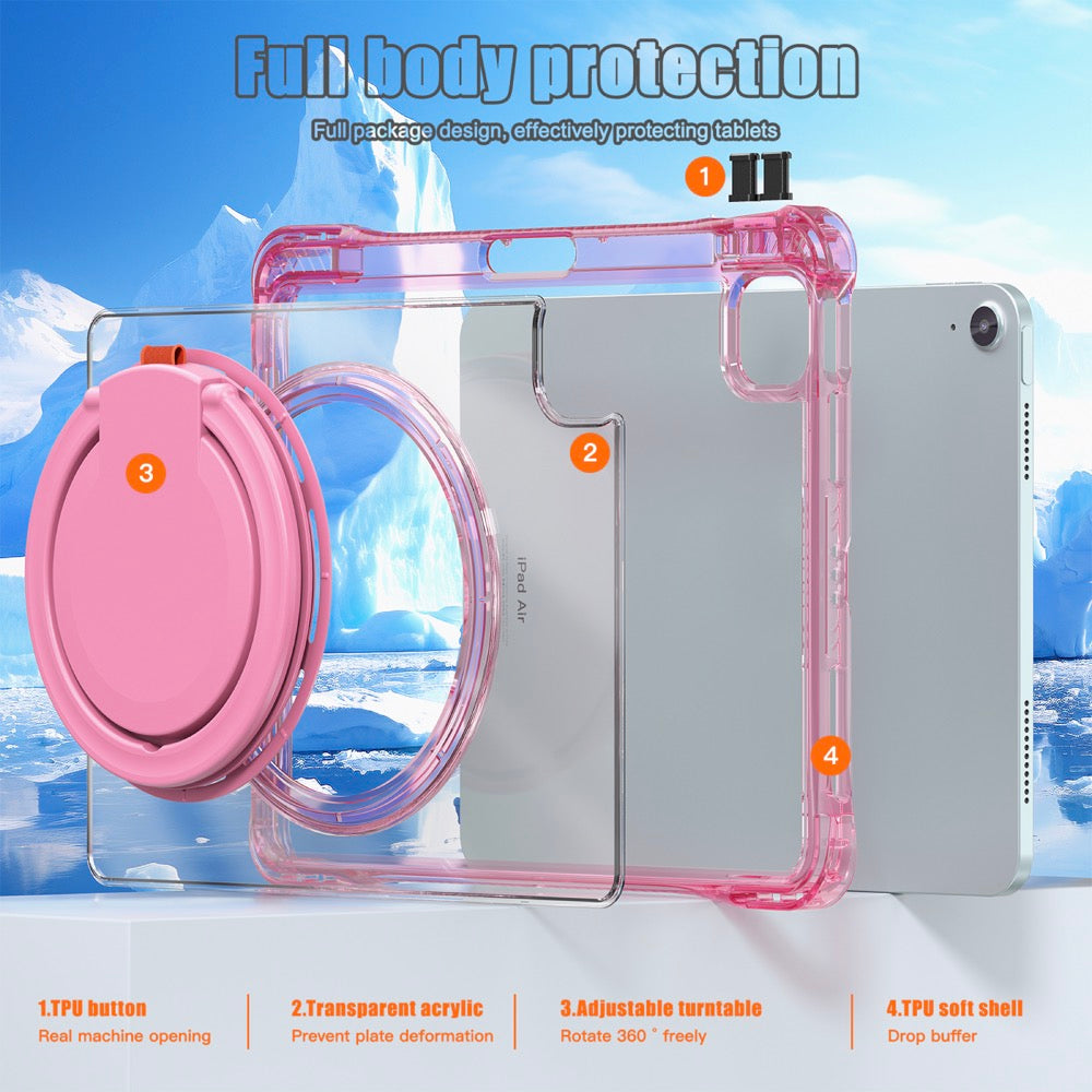 Estuche Transparent B Series Modelo iPad Air 11 2024 Color Fucsia con Strap — foto 7