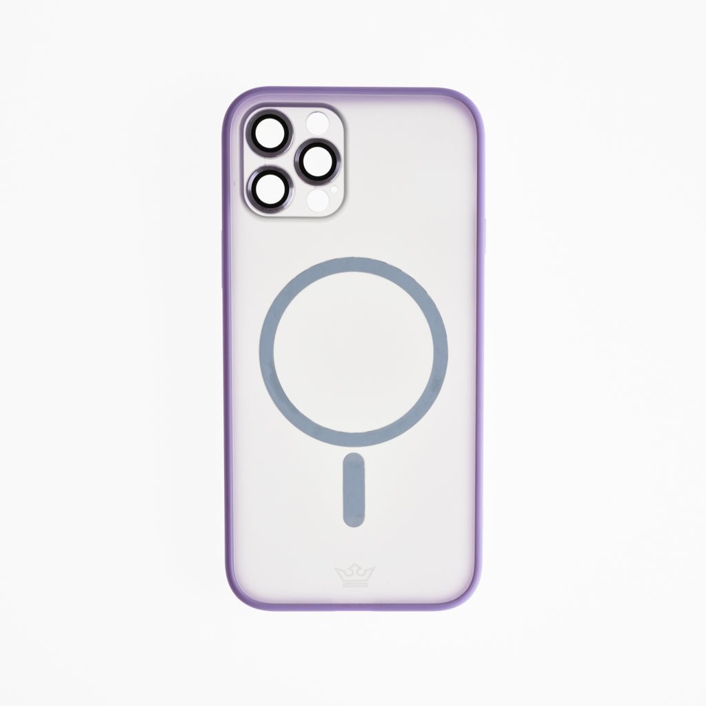 Estuche Vidrio Templado el Rey MagSafe con Marco de Vidrio Templado de Cámara Trasera Apple iPhone 13 Pro Color Morado