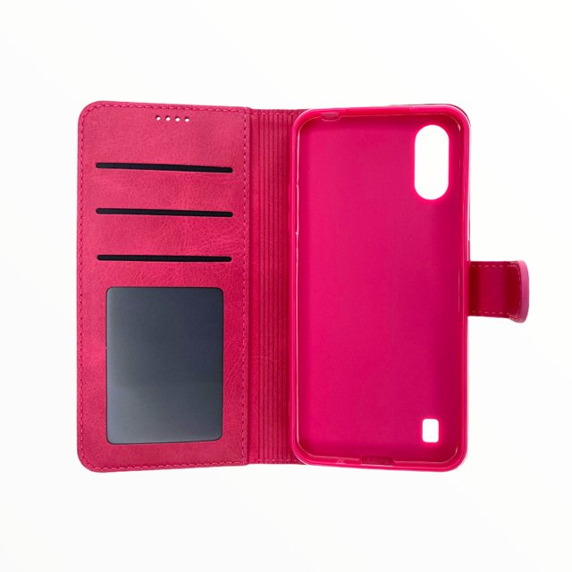 Estuche Carteras LC Imeeke Folio Libreta con Porta Tarjeta Samsung A01 Color Rosado — foto 3