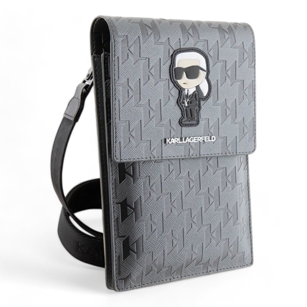 Estuche Karl Lagerfeld Wallet Saffiano Mono Ikonik Silver Universal Color Gris — foto 2