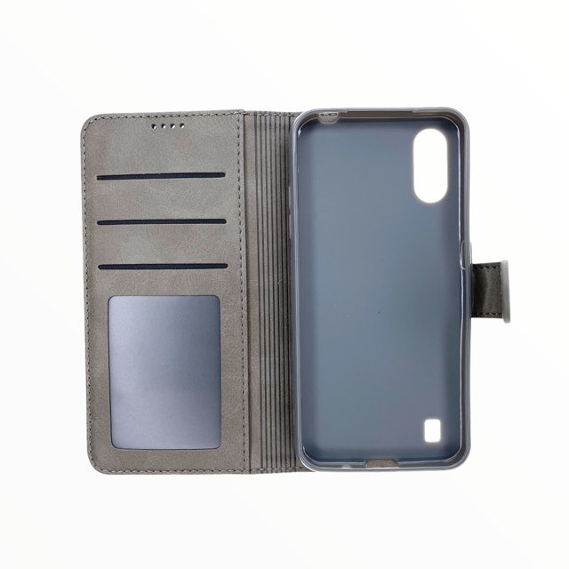 Estuche Carteras LC Imeeke Folio Libreta con Porta Tarjeta Samsung A01 Color Gris — foto 3