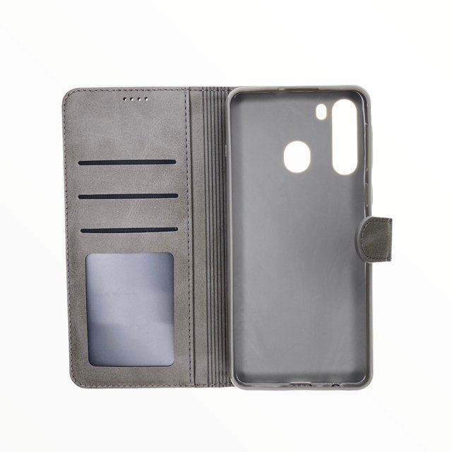 Estuche Carteras LC Imeeke Folio Libreta con Porta Tarjeta Samsung A21 Color Gris — foto 3