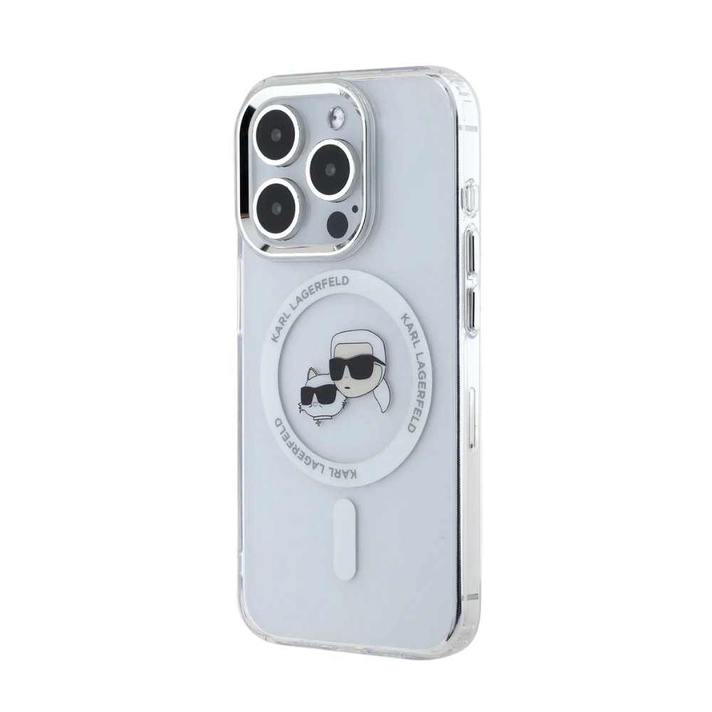 Estuche Karl Lagerfeld Hc MagSafe Iml Metal Kc Heads White iPhone 16 Pro Max