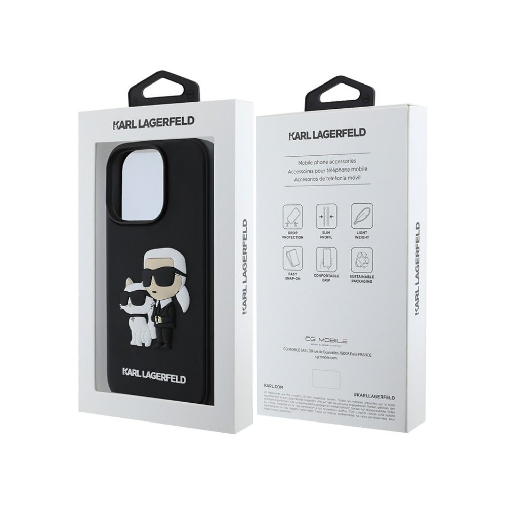 Estuche Karl Lagerfeld Hc 3d Rubber Kc Nft Black iPhone 16 Pro — foto 4