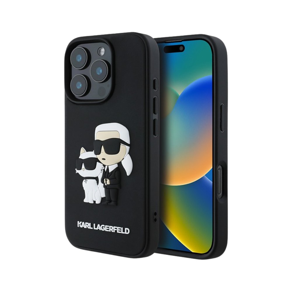 Estuche Karl Lagerfeld Hc 3d Rubber Kc Nft Black iPhone 16 Pro