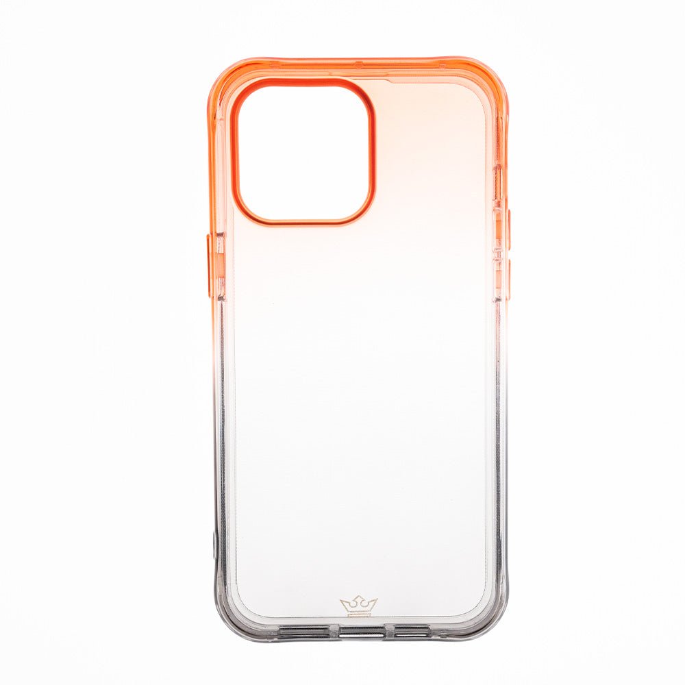 Estuche Clásico el Rey Marco Degrade Apple iPhone 14 Pro Color Naranja / Gris