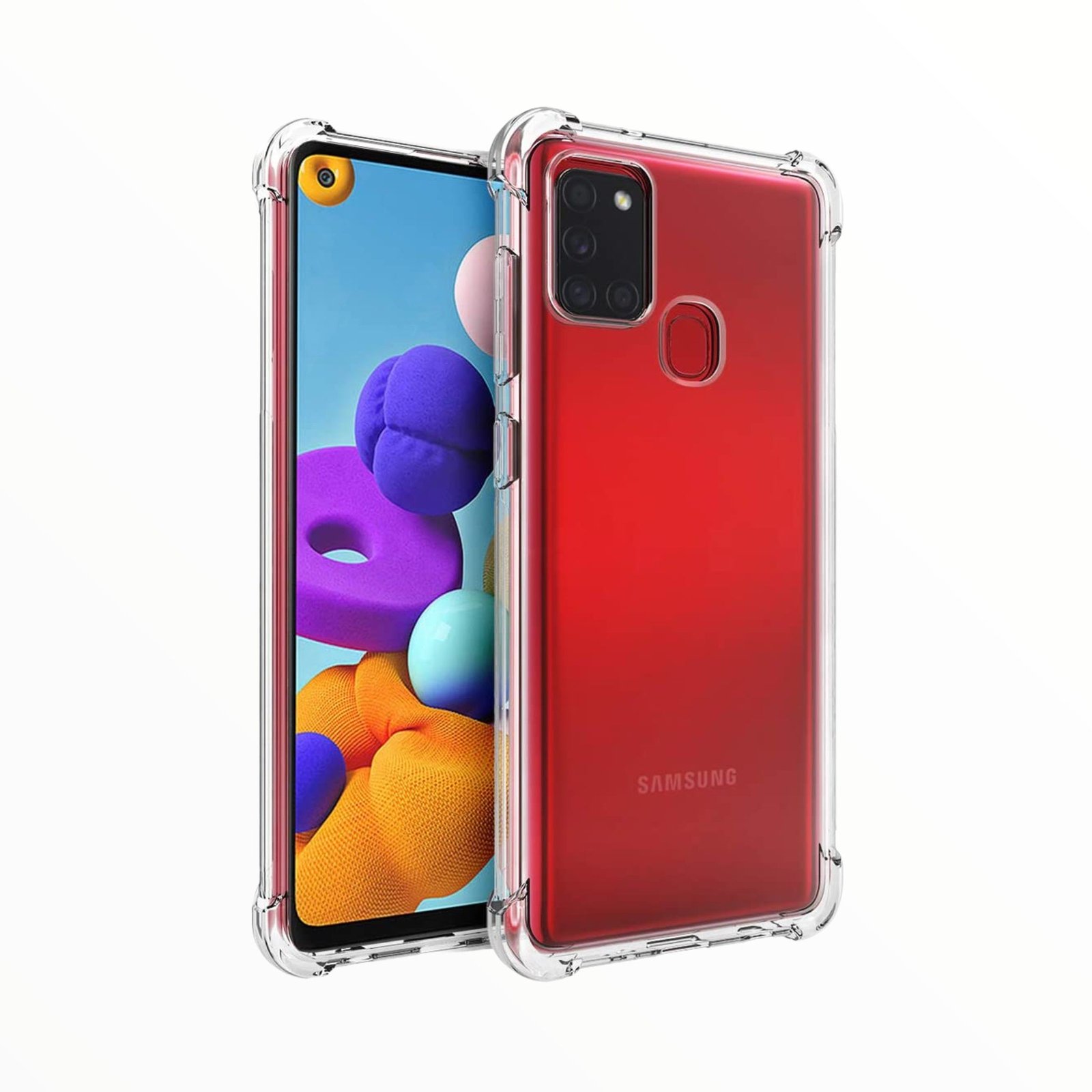 Estuche Protección El Rey Hard Case Reforzado Samsung A21s Color Transparente