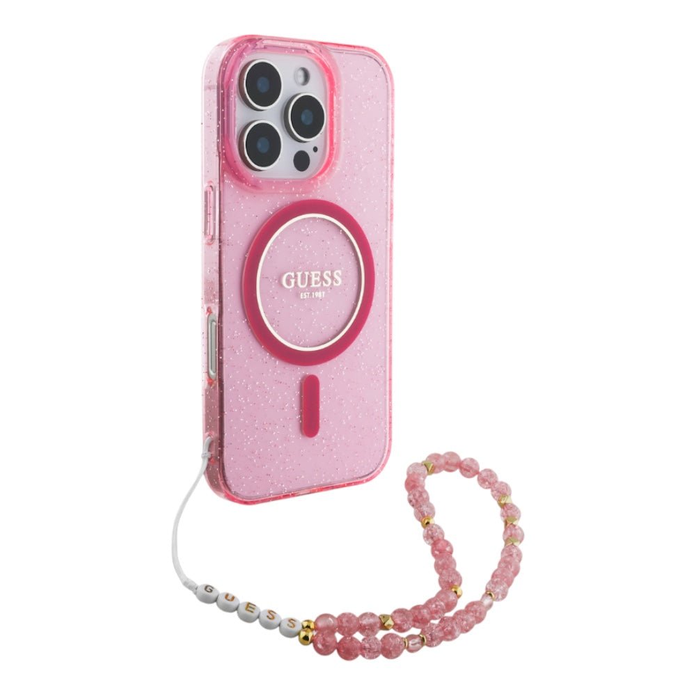 Estuche GUESS Hc MagSafe Iml Glitter con Strap - iPhone 16