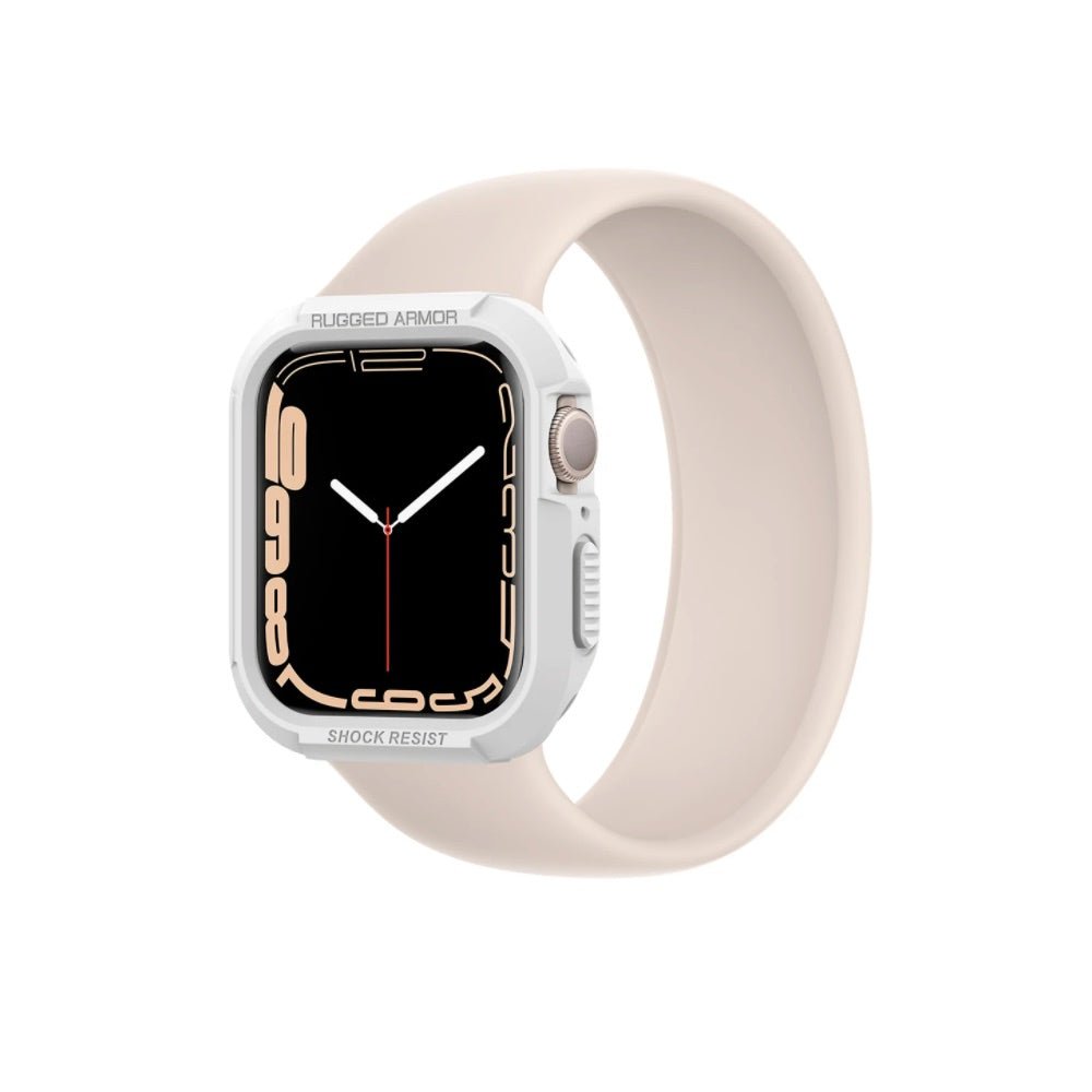 Estuche Watch Bumper Spigen Rugged Armor Apple 44 / 45 Mm Color Blanco — foto 2