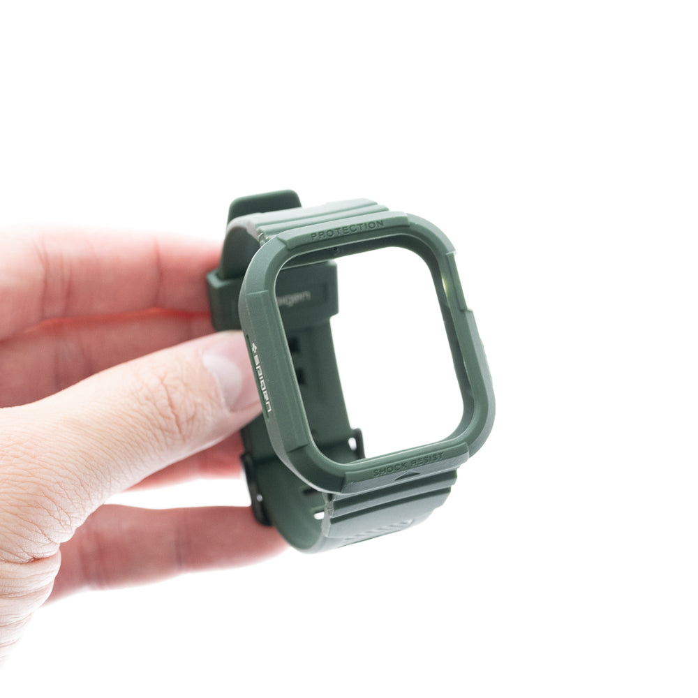Estuche Spigen Rugged Armor Pro (bumper y Pulsera) 40 Mm 41 Mm Color Verde Musgo — foto 5