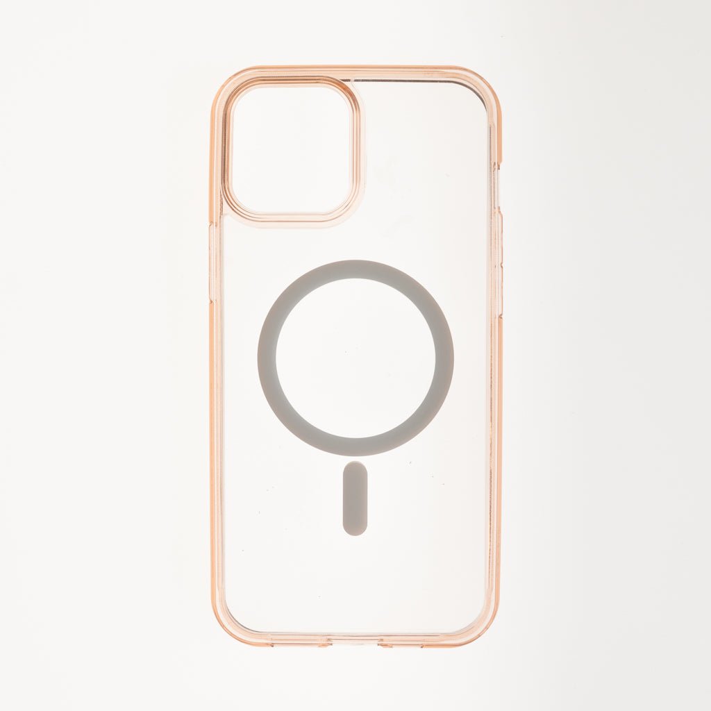 Estuche Clásico Spigen MagSafe Marco Apple iPhone 12 Pro Max Color Rosado / Transparente