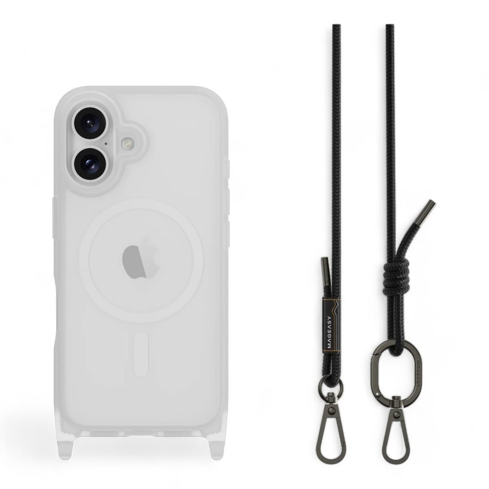 Estuche MagEasy Roam iPhone 16 Plus Roam M Shockproof Protective Case With Lanyard Color Transparente/negro