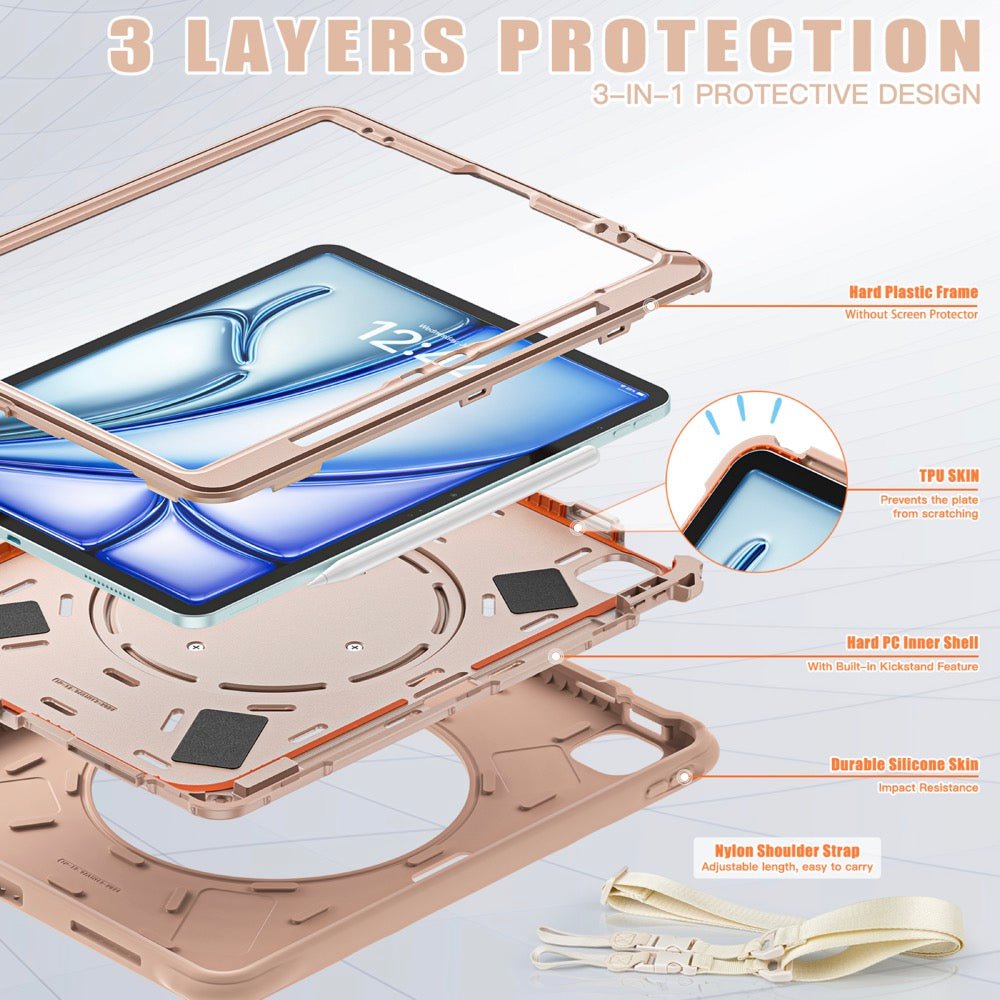 Estuche Chief Engineer B Series Modelo iPad Air 13 2024 Color Cafe con Strap — foto 4