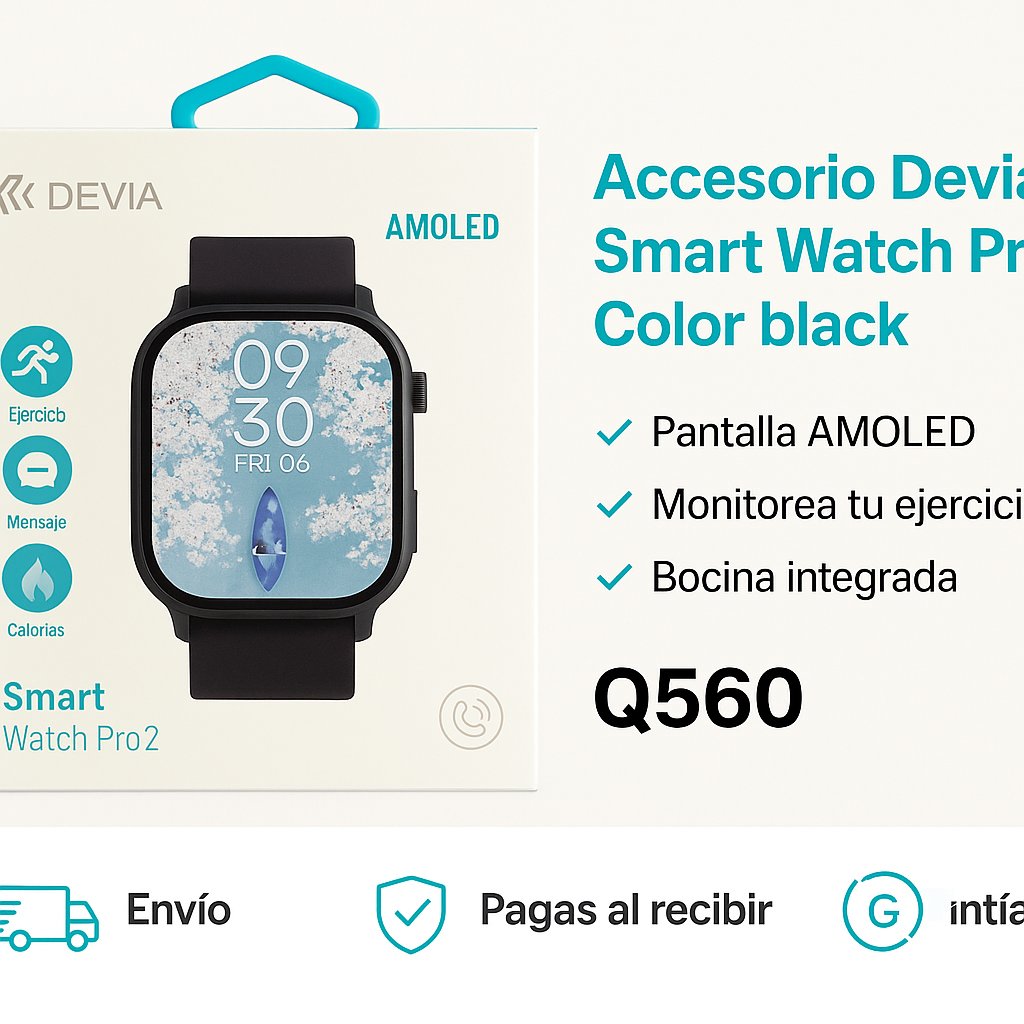 Accesorio Devia Smart Watch Pro 2 Color Black — foto 5