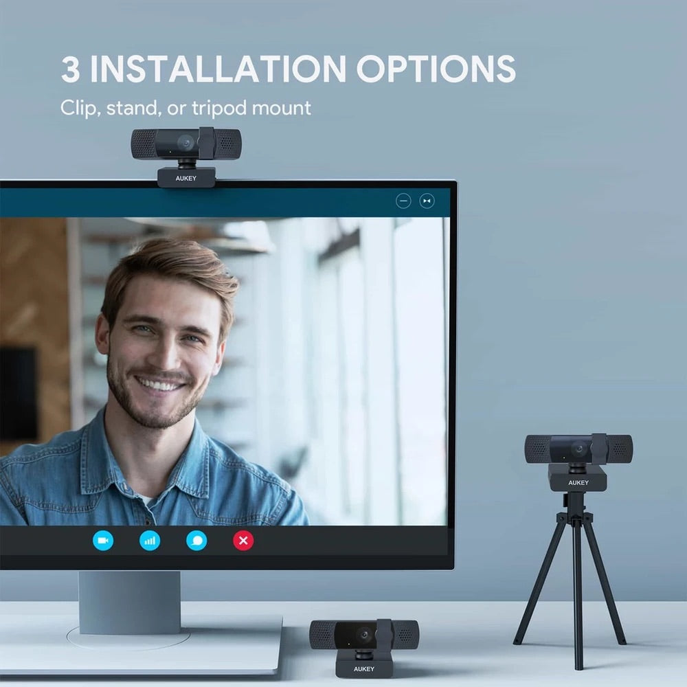Gadget Aukey Webcam Cámara para Computadora de 1080p con Enfoque Automático Color Negro — foto 8