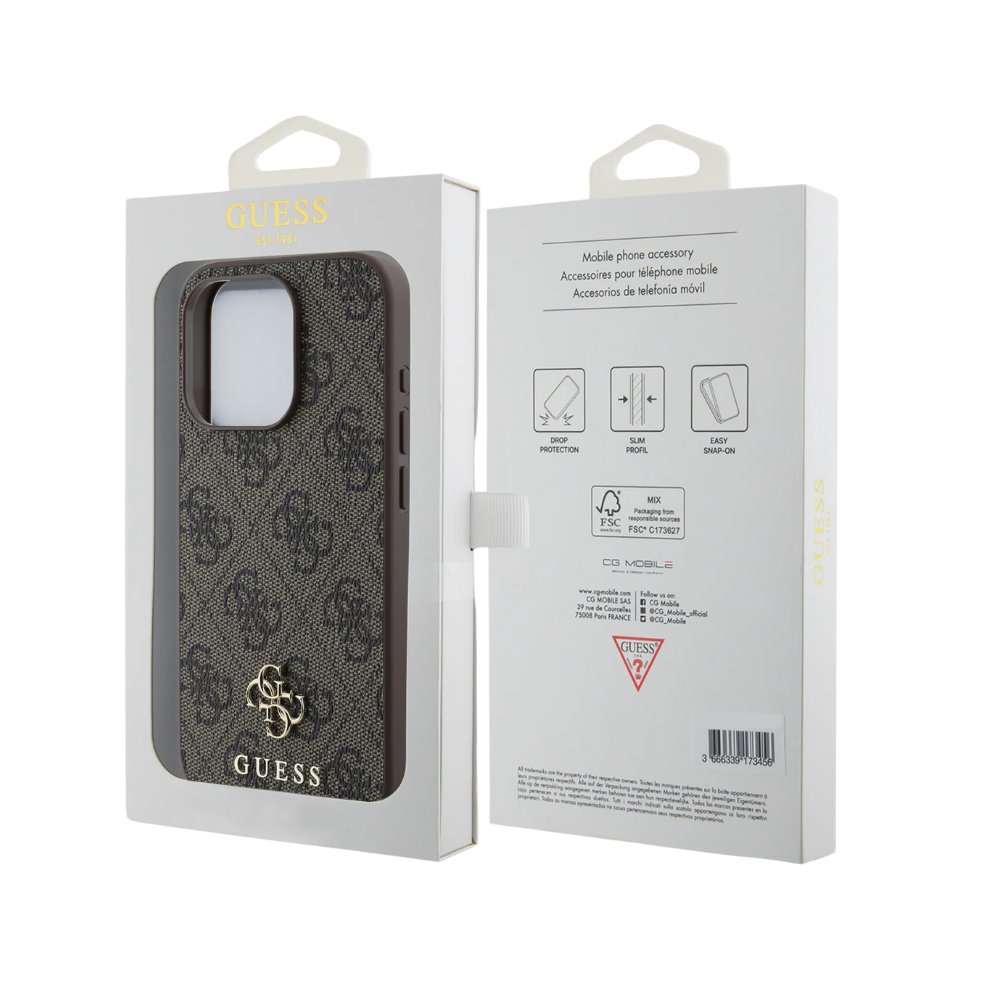 GUESS Hc MagSafe Pu 4g Small 4g And Classic Brown iPhone 16 Pro — foto 4