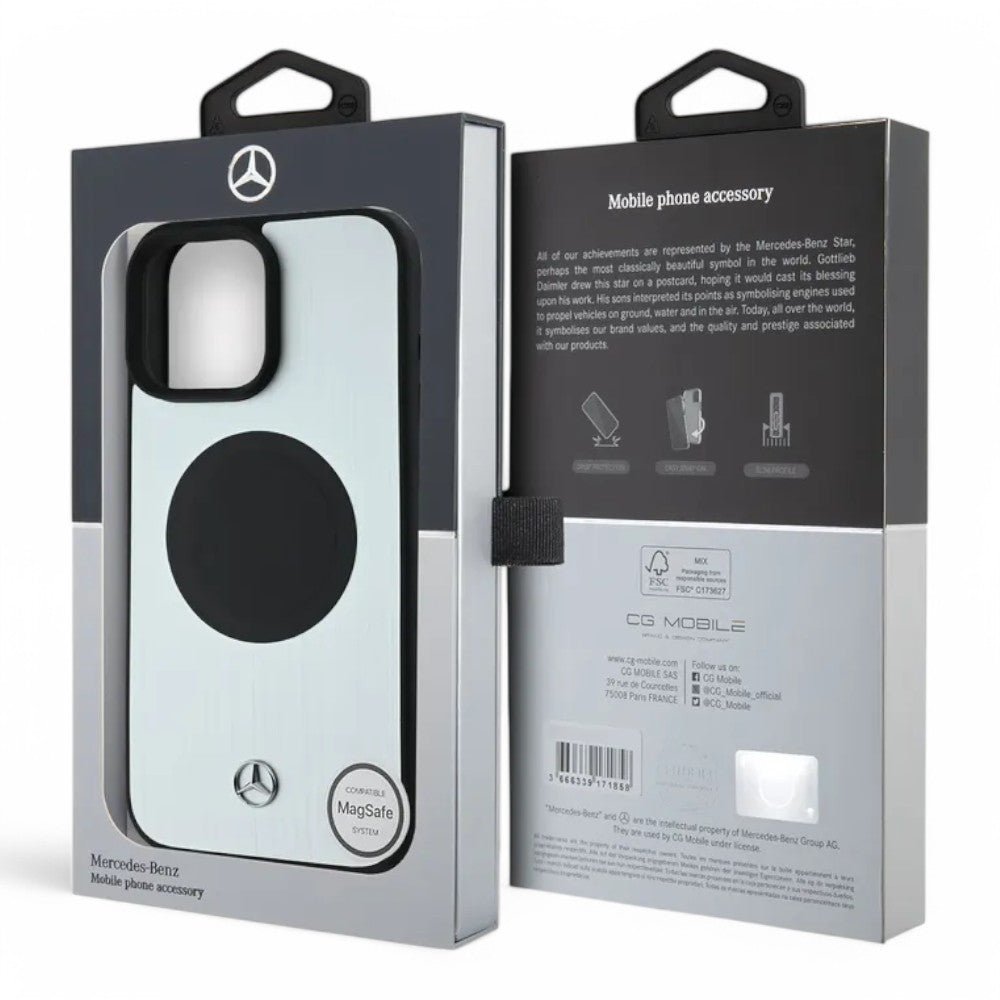 Mercedes-benz Mb Leather & Alu MagSafe Case Silver iPhone 16 Pro Max — foto 2