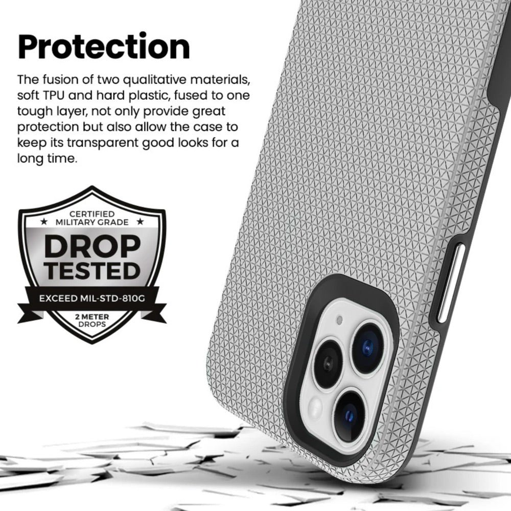 Estuche Clásico Prodigee Rockee Silver Apple iPhone 13 Pro Color Gris — foto 3
