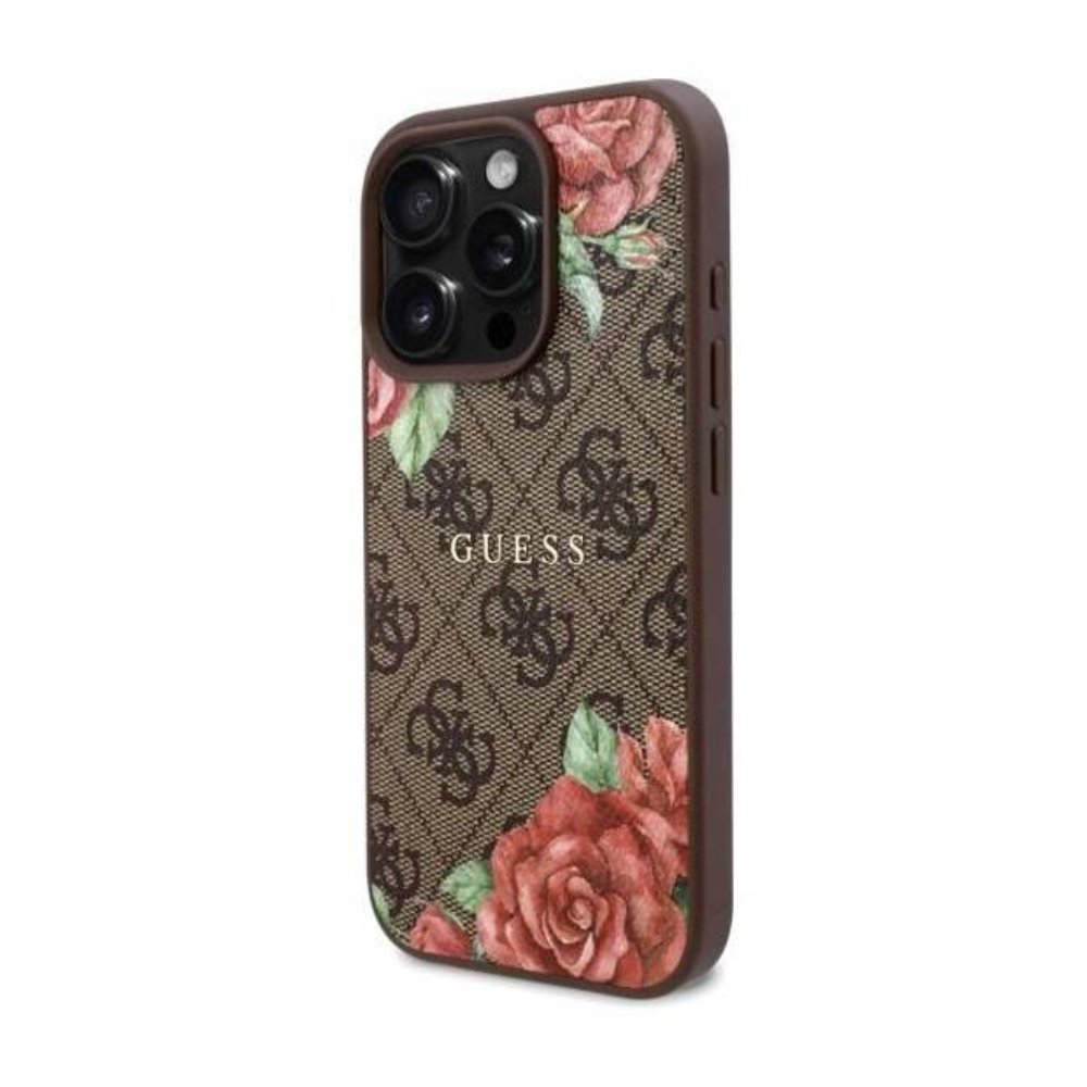 GUESS Hc MagSafe Pu 4g Flowers Print Brown iPhone 16 Pro — foto 2