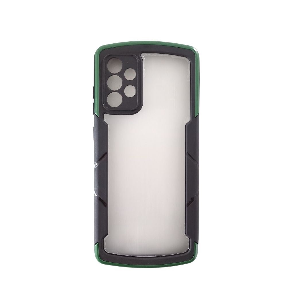 Estuche Transparente Generico Transparente Marco de Reforzado y de Atras Samsung A72 Color Verde / Transparente
