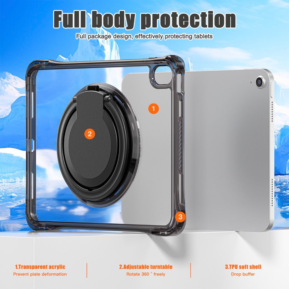 Estuche Transparent B Series Modelo iPad 10 Th Color Negro con Strap — foto 4