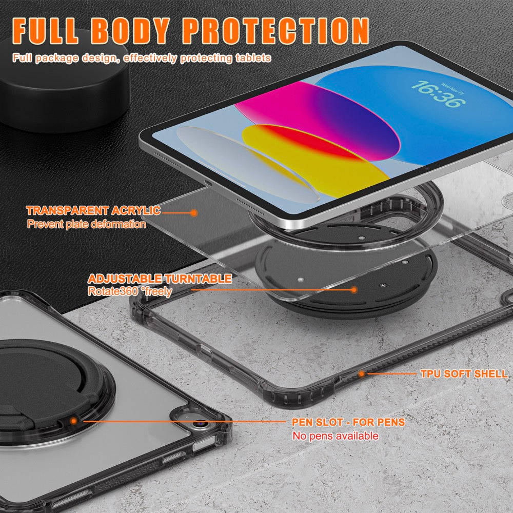 Estuche Transparent B Series Modelo iPad 10 Th Color Negro con Strap — foto 5