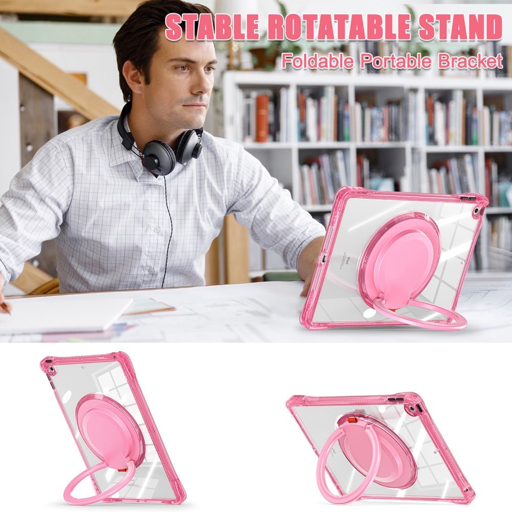 Estuche Transparent B Series Modelo iPad 10.2 Color Fucsia con Strap — foto 3