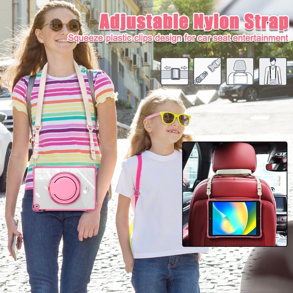 Estuche Transparent B Series Modelo iPad 10.2 Color Fucsia con Strap — foto 4