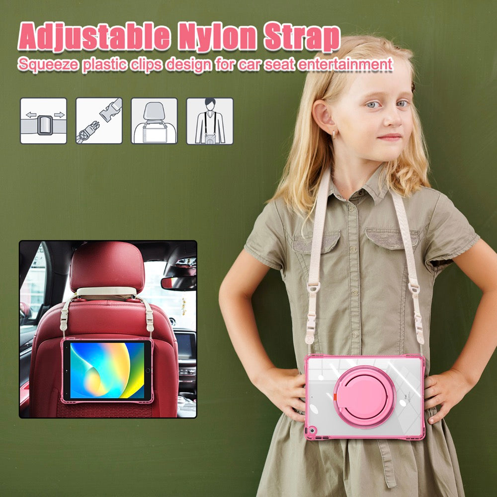 Estuche Transparent B Series Modelo iPad 10.2 Color Fucsia con Strap — foto 5