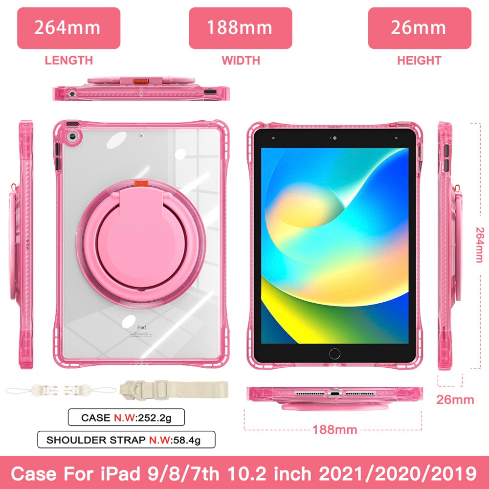 Estuche Transparent B Series Modelo iPad 10.2 Color Fucsia con Strap — foto 6